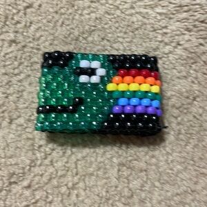 Rainbow frog kandi bracelet